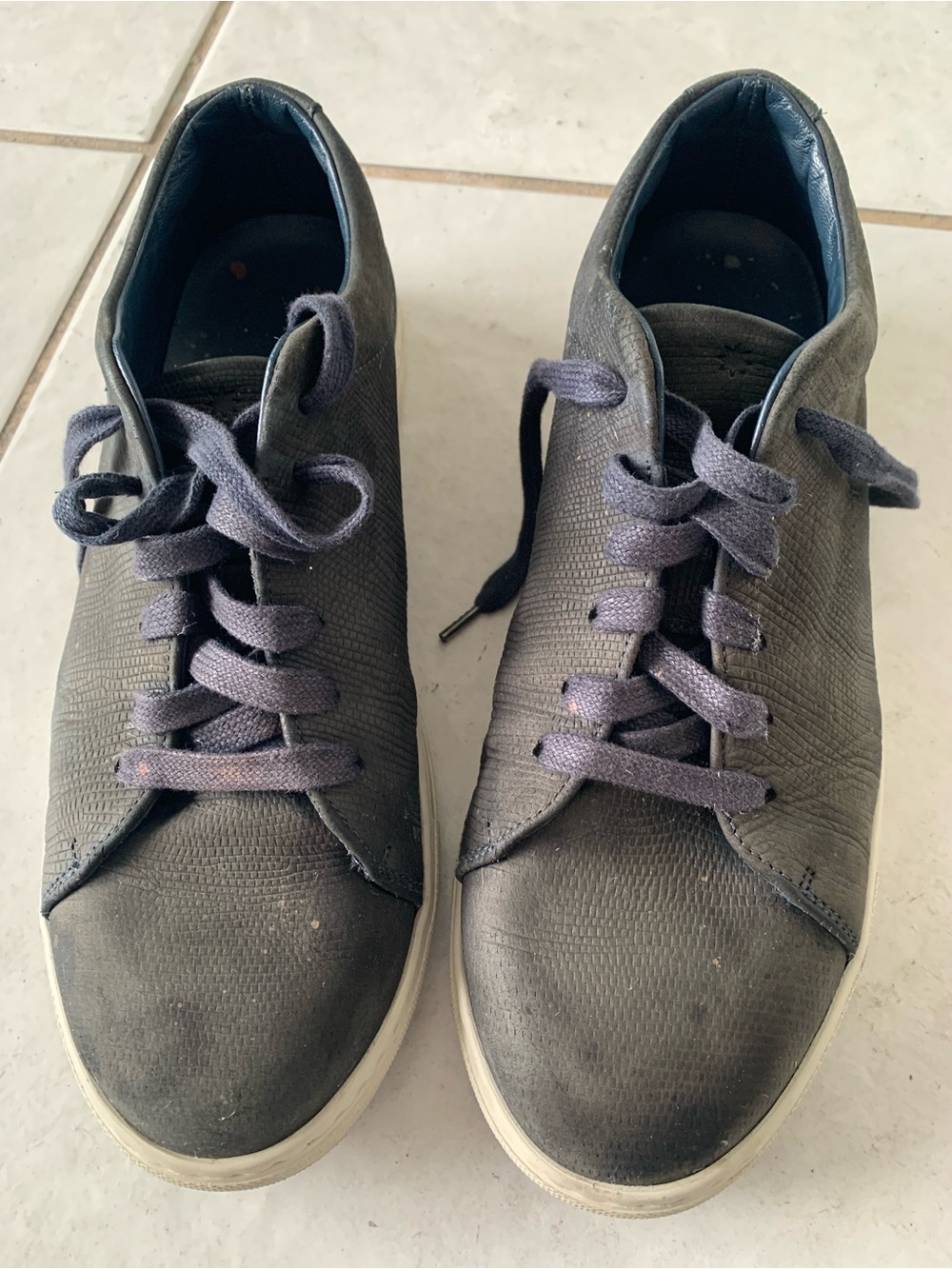 Andrea Sori Italian Men's Casual Lace-Up Sneakers - Black retail 350$
